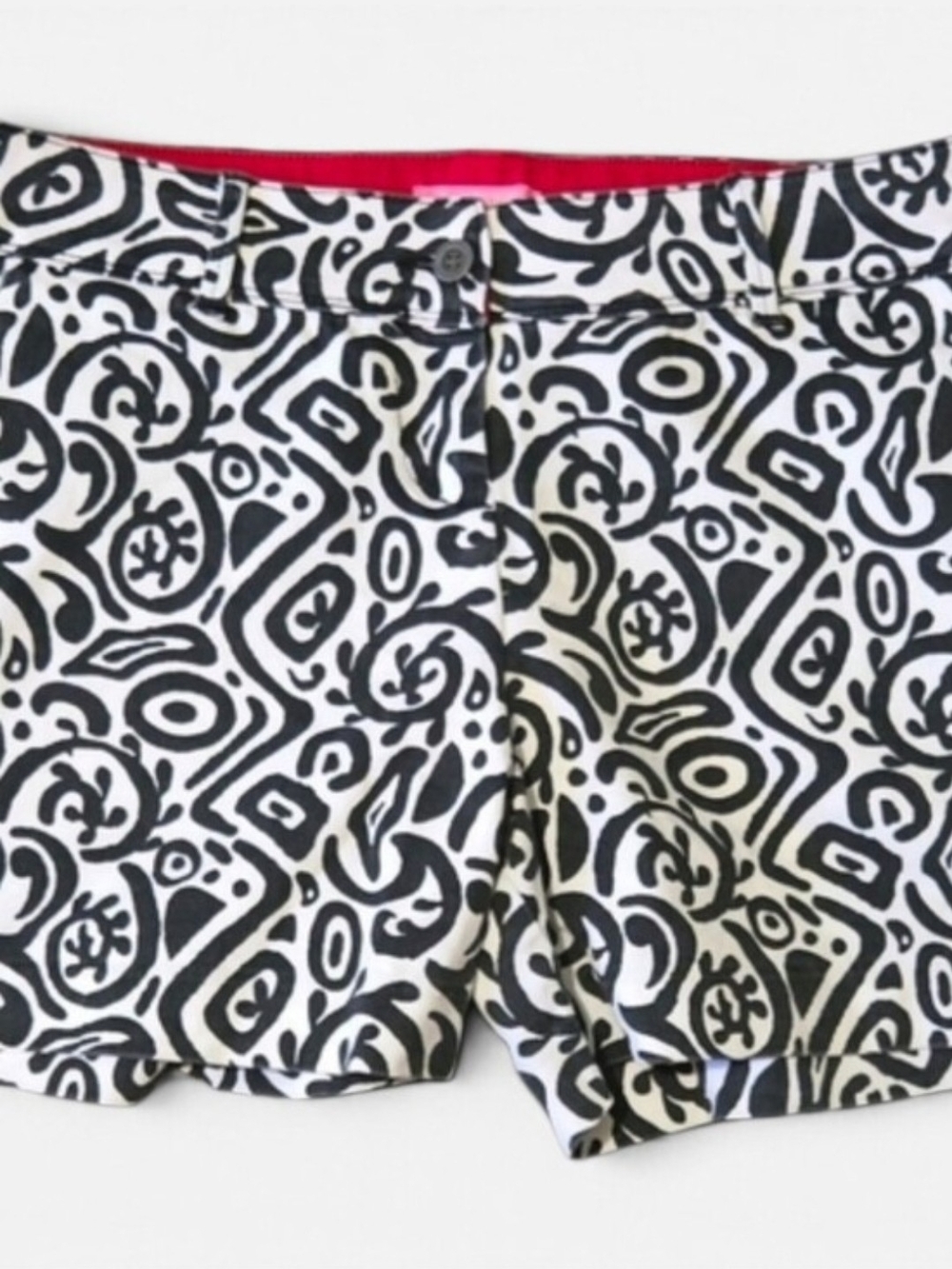 Isaac Mizrahi Black and White Abstract Print Shorts Womens 10